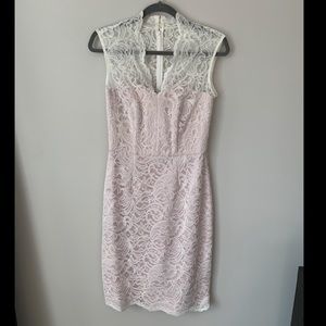 NWT Ivory Lace with Blush Sheath Dress 6 bridal